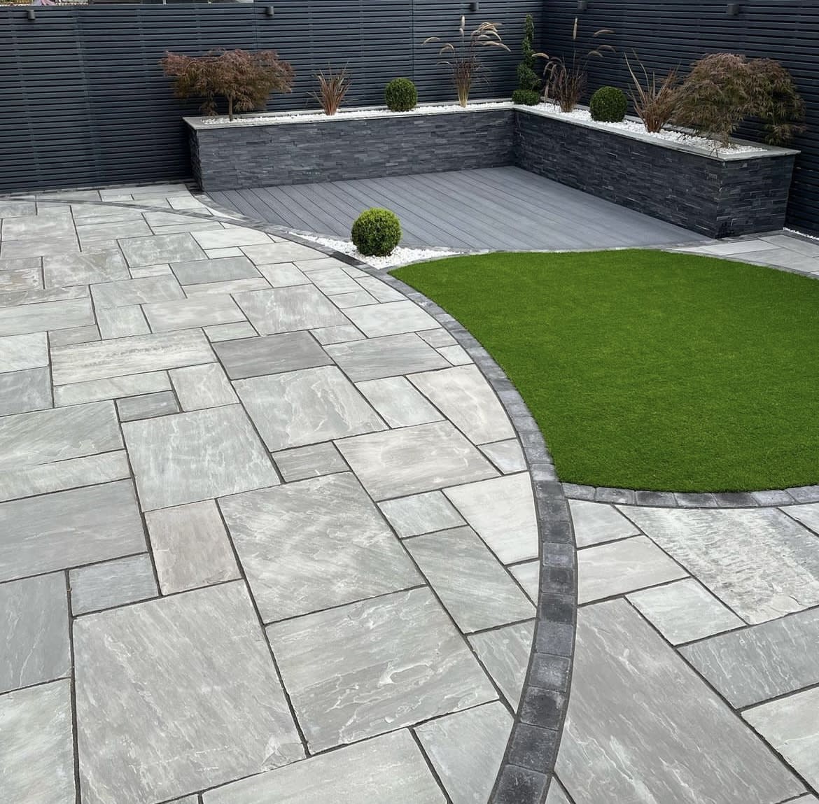 Charcoal block paved driveway