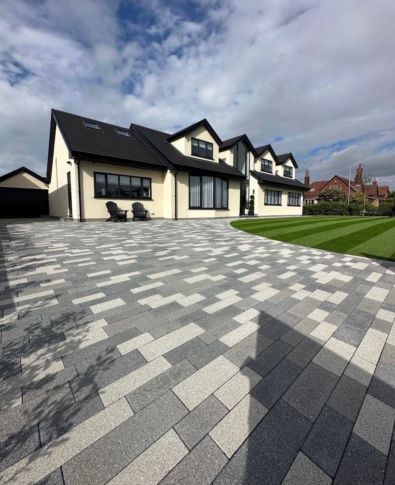Block paved driveway laid by North East Paving and Groundworks