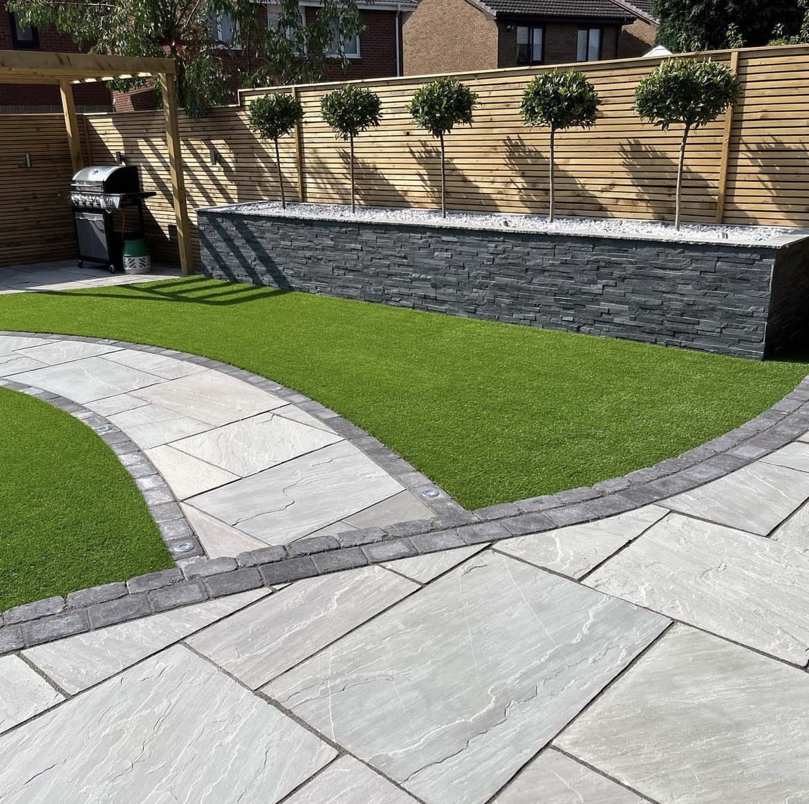 Paved patio and garden